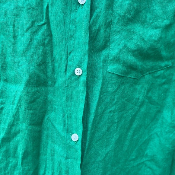 MONDAY Swimwear Monaco Linen Shirt in green small - Picture 2 of 11